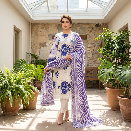 Lavender Chikankari Lawn — 3 Piece Unstitched