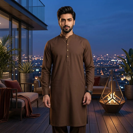 Warm-toned wash and wear winter suiting fabric for Pakistan's cold season