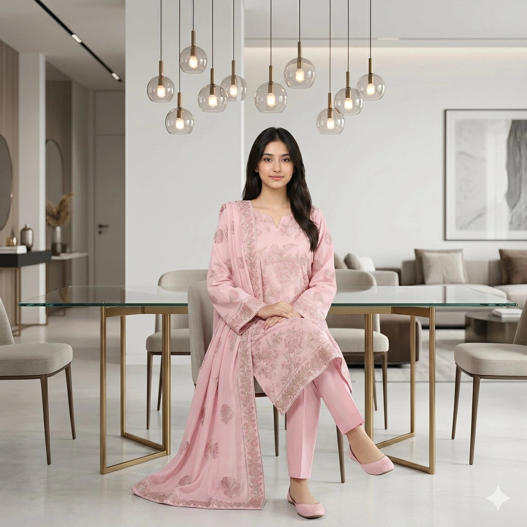 Blush Pink Tilla Party Suit — 3 Piece – product image 3