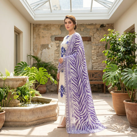 Lavender Chikankari Lawn — 3 Piece Unstitched