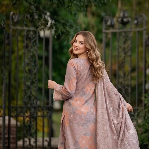 Mauve Chikankari Lawn — 3 Piece Unstitched