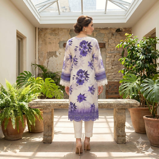 Lavender Chikankari Lawn — 3 Piece Unstitched