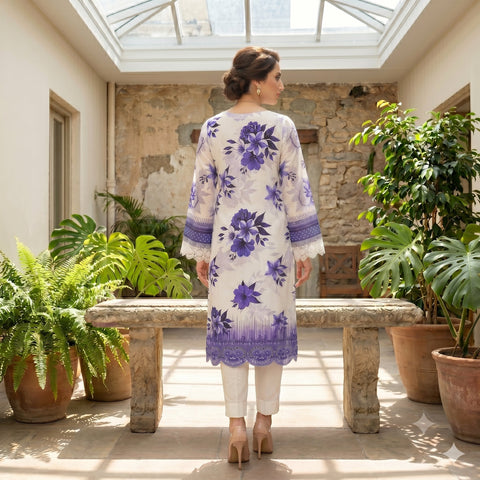 Lavender Chikankari Lawn — 3 Piece Unstitched