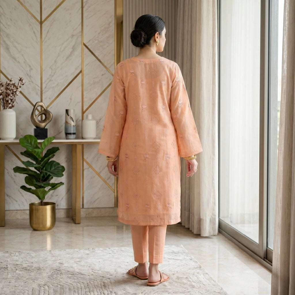 Peach Orange Tilla Party Suit — 3 Piece – product image 3