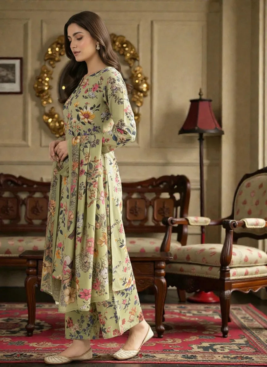 3 Piece - Printed Lawn Suit