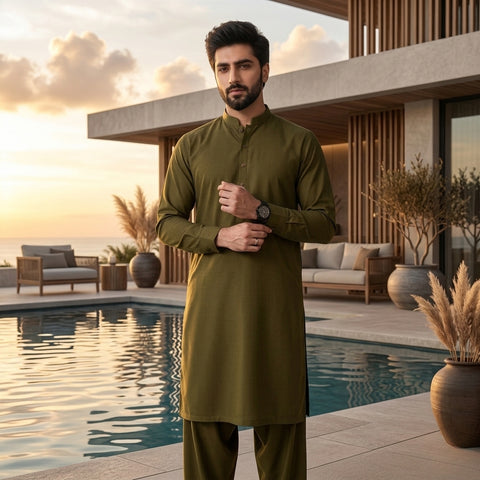 Olive Green Wash & Wear – Premium Plus | DOF-W-16