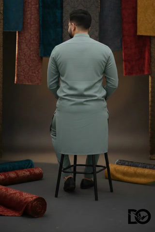 Men's Sea Green Shalwar Kameez