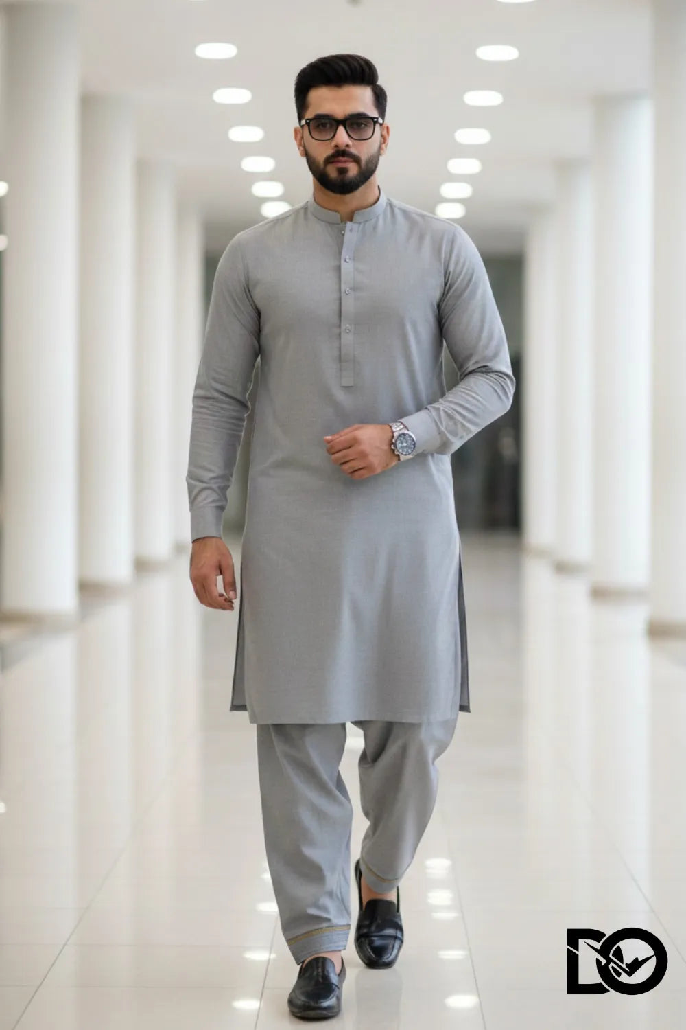 Men's Ash Grey Shalwar Kameez