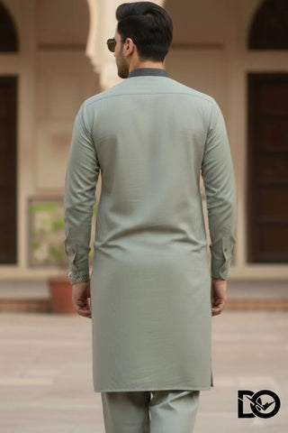 Men's Sage Green Shalwar Kameez