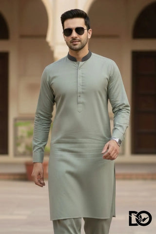Men's Sage Green Shalwar Kameez