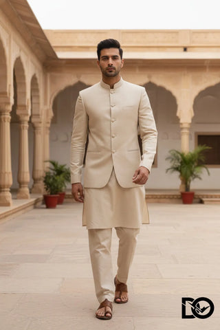 Men's Cream Prince Shalwar Kameez