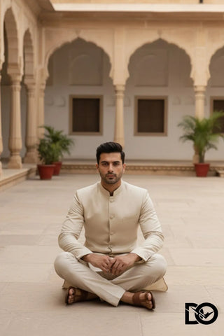 Men's Cream Prince Shalwar Kameez