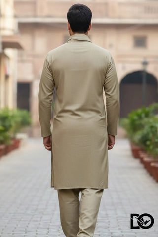 Men's Taupe Beige Shalwar Kameez