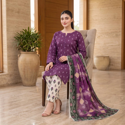 Wisteria Bandhani 3-Piece Lawn Suit