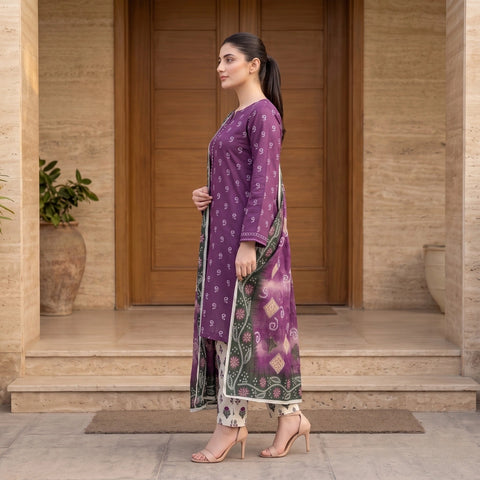 Wisteria Bandhani 3-Piece Lawn Suit