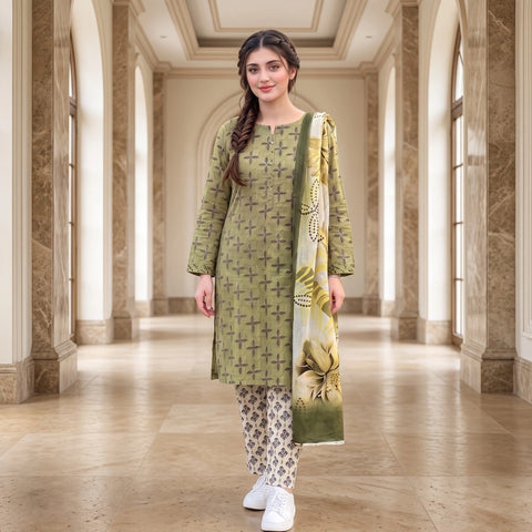 Sage Cross 3-Piece Lawn Suit