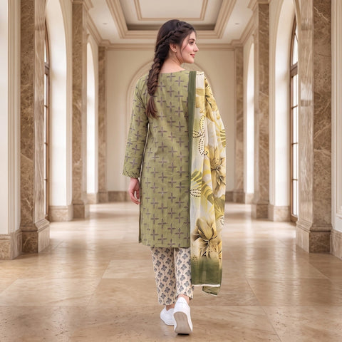 Sage Cross 3-Piece Lawn Suit